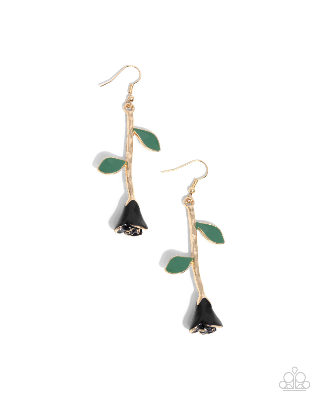 Paparazzi Rose Reality - Black Earrings