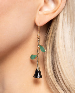 Paparazzi Rose Reality - Black Earrings