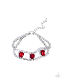 Paparazzi Embedded Elegance - Red Bracelet