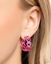 Load image into Gallery viewer, Paparazzi Historic Hearts - Pink Earrings
