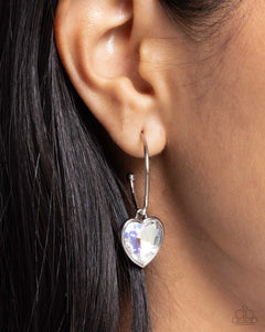 Paparazzi Diamond of the Night - White Earrings