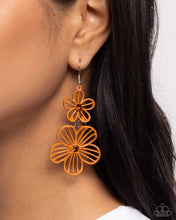 Load image into Gallery viewer, Paparazzi Textured Tiers - Orange Earrings
