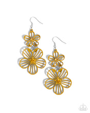 Load image into Gallery viewer, Paparazzi Textured Tiers - Yellow Earrings
