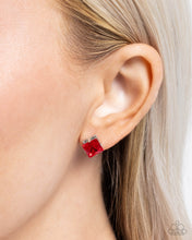 Load image into Gallery viewer, Paparazzi Squared Soprano - Red Earrings
