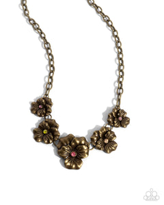 Paparazzi Blatant Botanicals - Brass Necklace