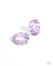 Load image into Gallery viewer, Paparazzi Historic Hearts - Purple Earrings
