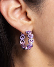 Load image into Gallery viewer, Paparazzi Historic Hearts - Purple Earrings
