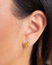 Load image into Gallery viewer, Paparazzi Triangular Twinkle - Yellow Earrings
