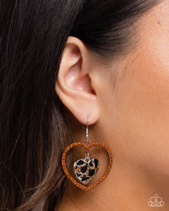 Paparazzi Leopard Love - Brown Earrings