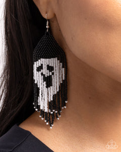 Paparazzi Spooky Strands - Black Earrings