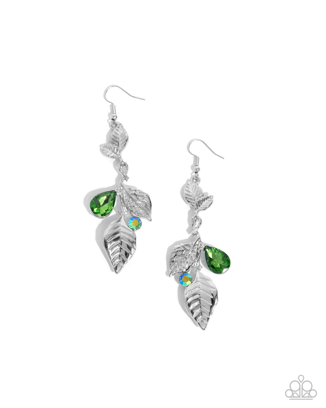 Paparazzi Descending Dazzle - Green Earrings