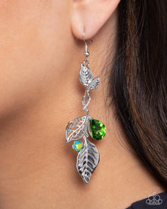 Paparazzi Descending Dazzle - Green Earrings