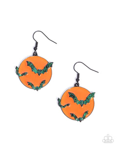 Paparazzi Vampire Bats - Orange Earrings