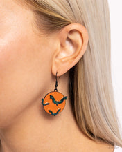 Load image into Gallery viewer, Paparazzi Vampire Bats - Orange Earrings
