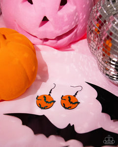 Paparazzi Vampire Bats - Orange Earrings