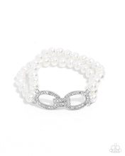 Load image into Gallery viewer, Paparazzi Fancy-Free Fanfare - White Bracelet
