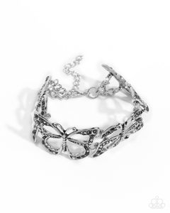 Paparazzi Butterfly Business - Silver Bracelet