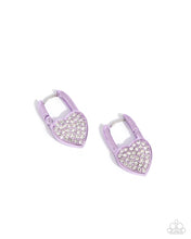 Load image into Gallery viewer, Paparazzi Padlocked Promise - Purple Earrings
