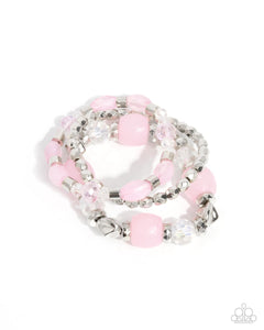 Paparazzi Defaced Dare - Pink Bracelet