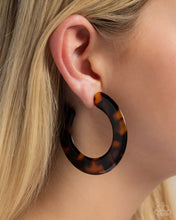 Load image into Gallery viewer, Paparazzi Spotted Scoop - Brown Earrings
