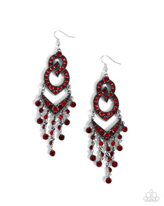 Paparazzi Pristine Precipitation - Red Earrings