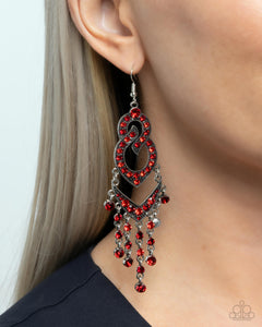 Paparazzi Pristine Precipitation - Red Earrings