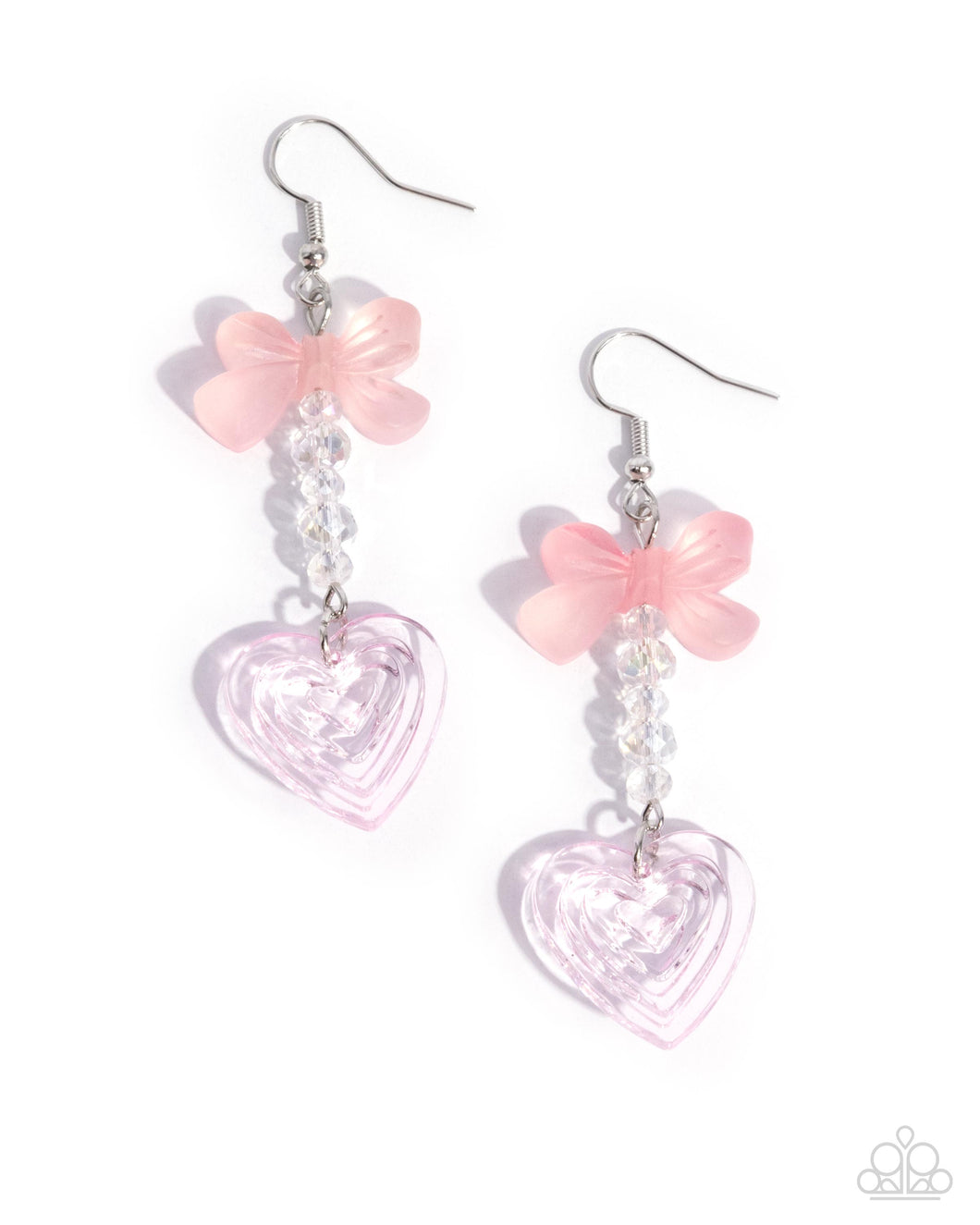 Paparazzi Feminine Freefall - Pink Earrings