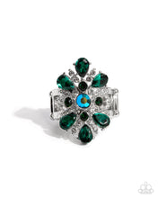 Load image into Gallery viewer, Paparazzi Pronged Panorama - Green Ring
