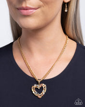 Load image into Gallery viewer, Paparazzi Romance is a Bonus - Gold Necklace
