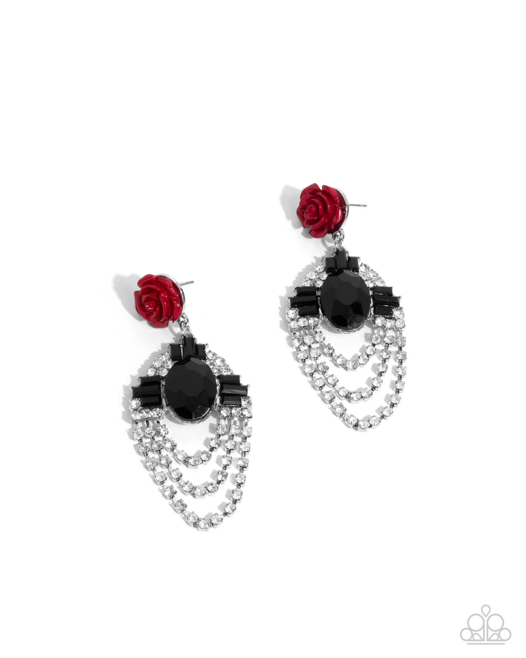 Paparazzi Rosy Rave - Red Earrings