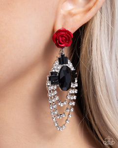 Paparazzi Rosy Rave - Red Earrings