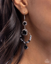 Load image into Gallery viewer, Paparazzi Point Me in the BRIGHT Direction - Black Earrings
