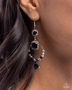 Paparazzi Point Me in the BRIGHT Direction - Black Earrings