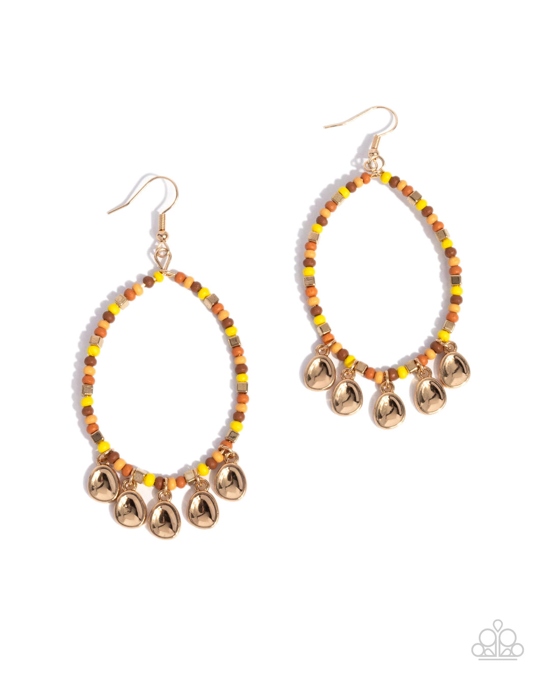 Paparazzi Teardrop Title - Orange Earrings