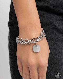 Paparazzi Coined Confidence - White Bracelet