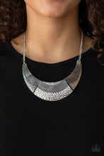 Load image into Gallery viewer, Paparazzi "Utterly Untamable" Silver Necklace &amp; Earring Set Paparazzi Jewelry
