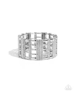 Paparazzi Vertical Vanity - White Bracelet