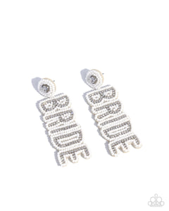 Paparazzi Bridal Beading - White Earrings