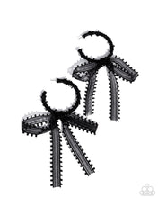 Load image into Gallery viewer, Paparazzi Brand New Bow - Black Earrings
