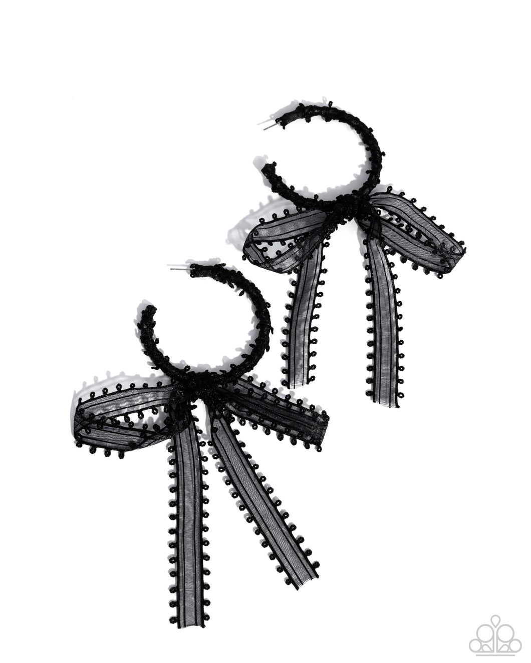 Paparazzi Brand New Bow - Black Earrings