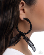 Load image into Gallery viewer, Paparazzi Brand New Bow - Black Earrings
