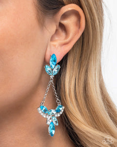 Paparazzi Carefree Chandelier - Blue Earrings
