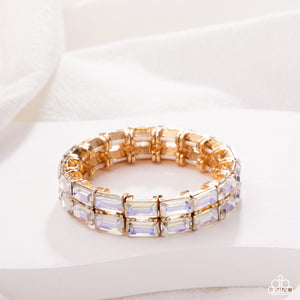 Paparazzi Symmetrical Statement - Yellow Bracelet