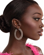 Load image into Gallery viewer, Paparazzi Interlocked Icing - White Earrings
