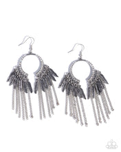 Load image into Gallery viewer, Paparazzi Free-Spirited Fringe - Silver Earrings
