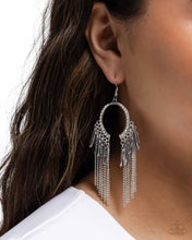 Load image into Gallery viewer, Paparazzi Free-Spirited Fringe - Silver Earrings
