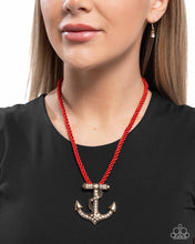 Load image into Gallery viewer, Paparazzi Anchored Allure - Red Necklace
