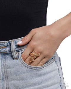 Paparazzi Fluttering Flamenco - Brown Ring