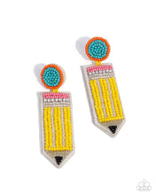Load image into Gallery viewer, Paparazzi Phenomenal Pencil - Yellow Earrings
