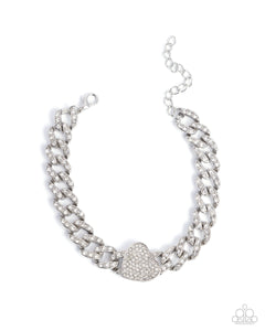Paparazzi Humane Hearts - White Bracelet